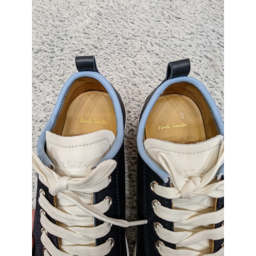Paul Smith Miyata Sneakers Womens 6.5-7.0 Navy White Leather Suede Trainers NIB - Picture 5 of 10